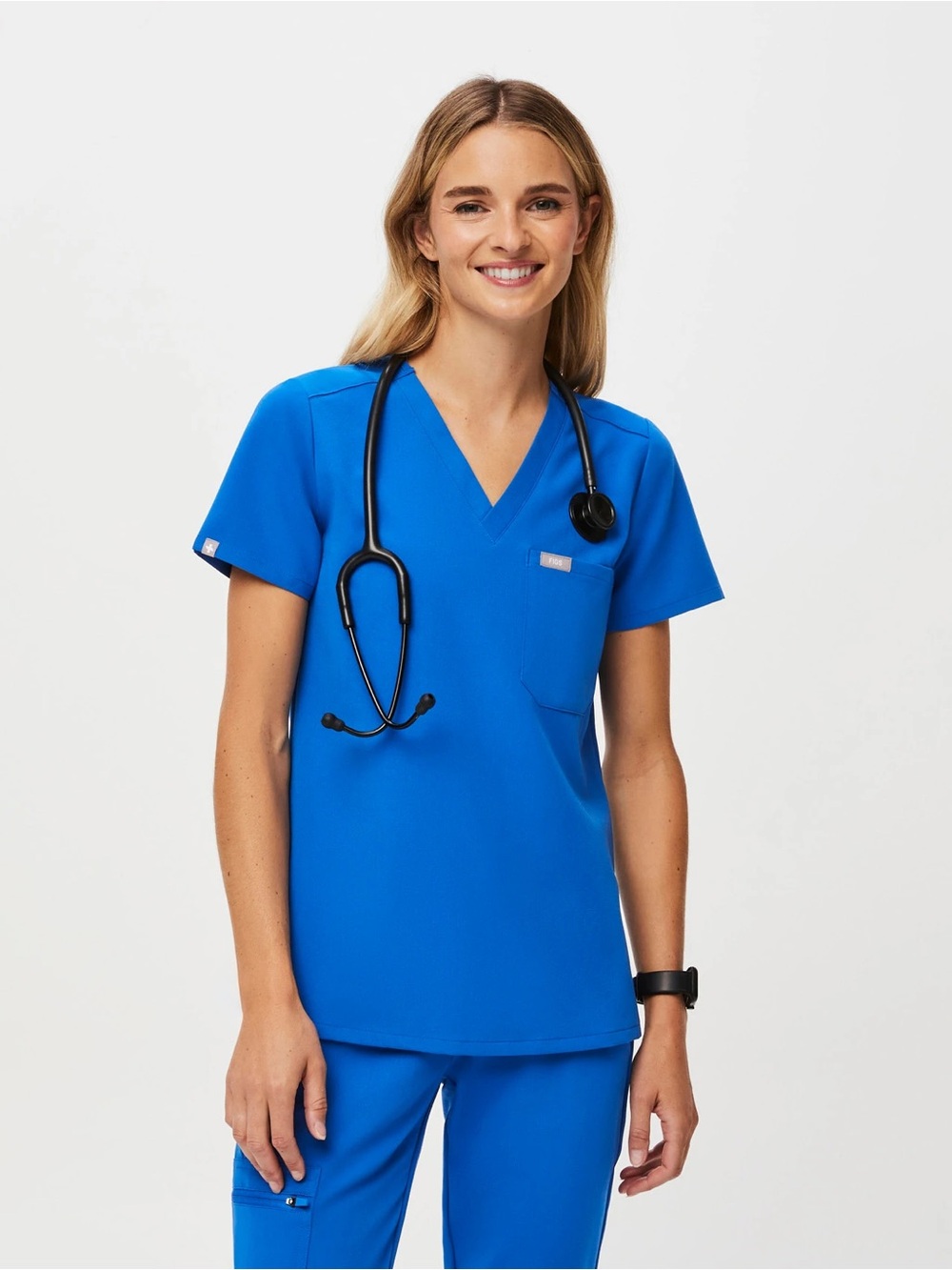 FIGS Catrina Scrub Top Cobalt Blue Women’s L Medical Uniform